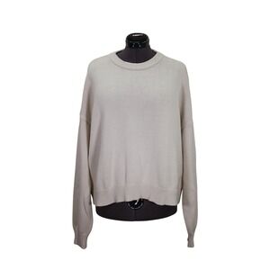 PACSUN Knit Pullover Sweater Women's One Size Cream Crew Neck Relaxed Fit‎